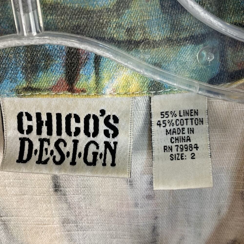 Vtg Chicos Patchwork Linen Jacket Coat Womens M M… - image 4